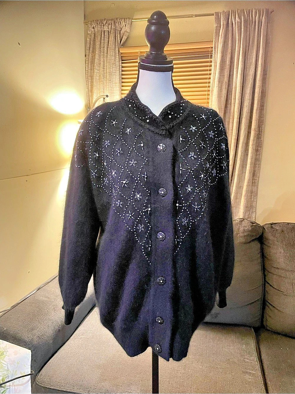 BELLDINI Black Beaded Cardigan